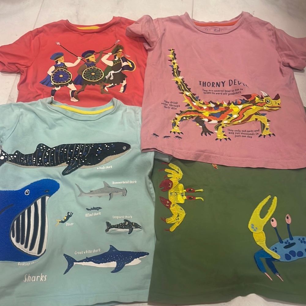 Boden 6-7 Appliqué Shirt Bundle